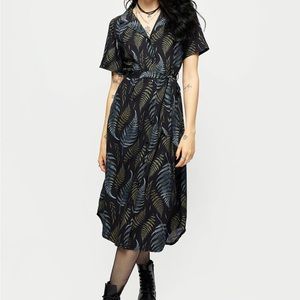 Disturbia Frond Print Tie Front Dress